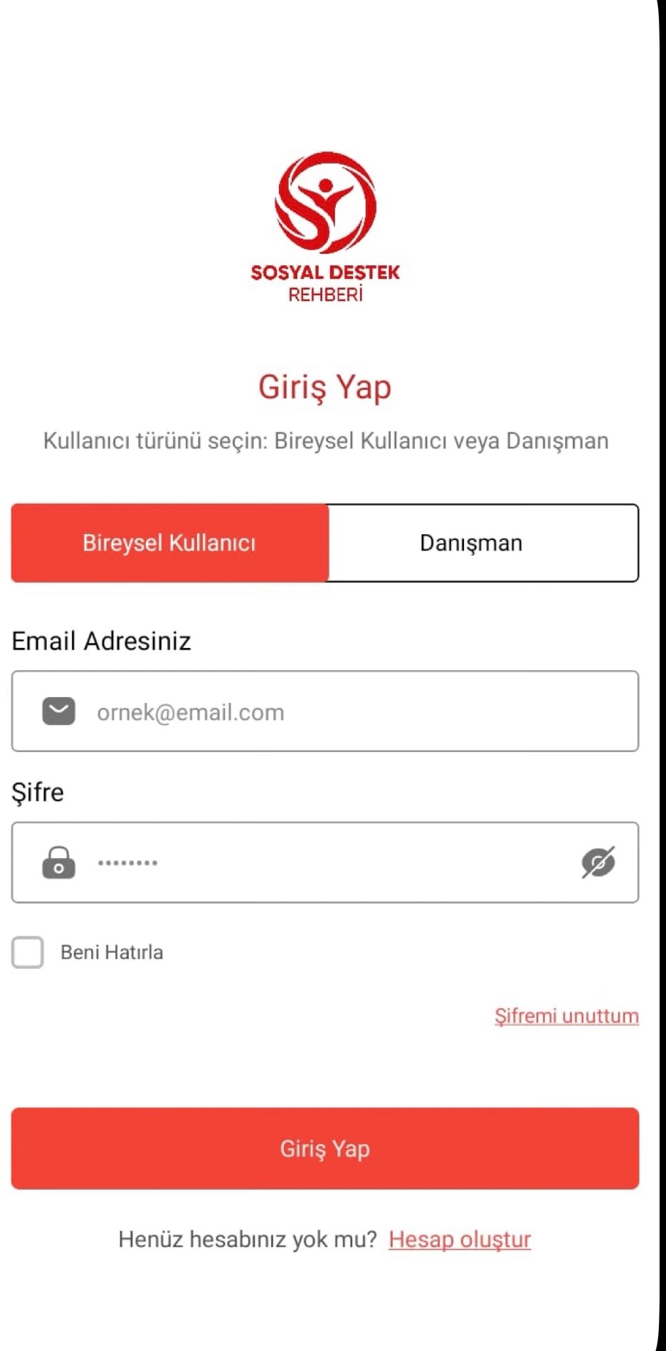 Hesap girişi